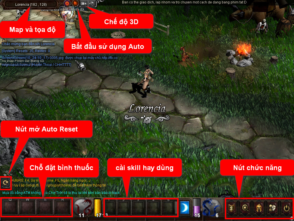 Chức năng chính của Game MU Vũ Phong